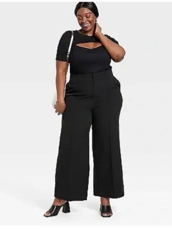 Ava & Viv Pants - Ava & Viv Black Wide-Leg Pants